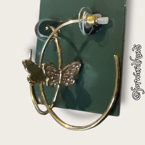 Bundle Sale 3 for $15 | Wild Fable Nickel-Free Butterfly Hoop Earrings - Picture 3 of 6